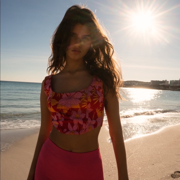 ❤️ ZARA BNWT JACQUARD CROP TOP • LARGE ❤️ - Picture 6 of 6